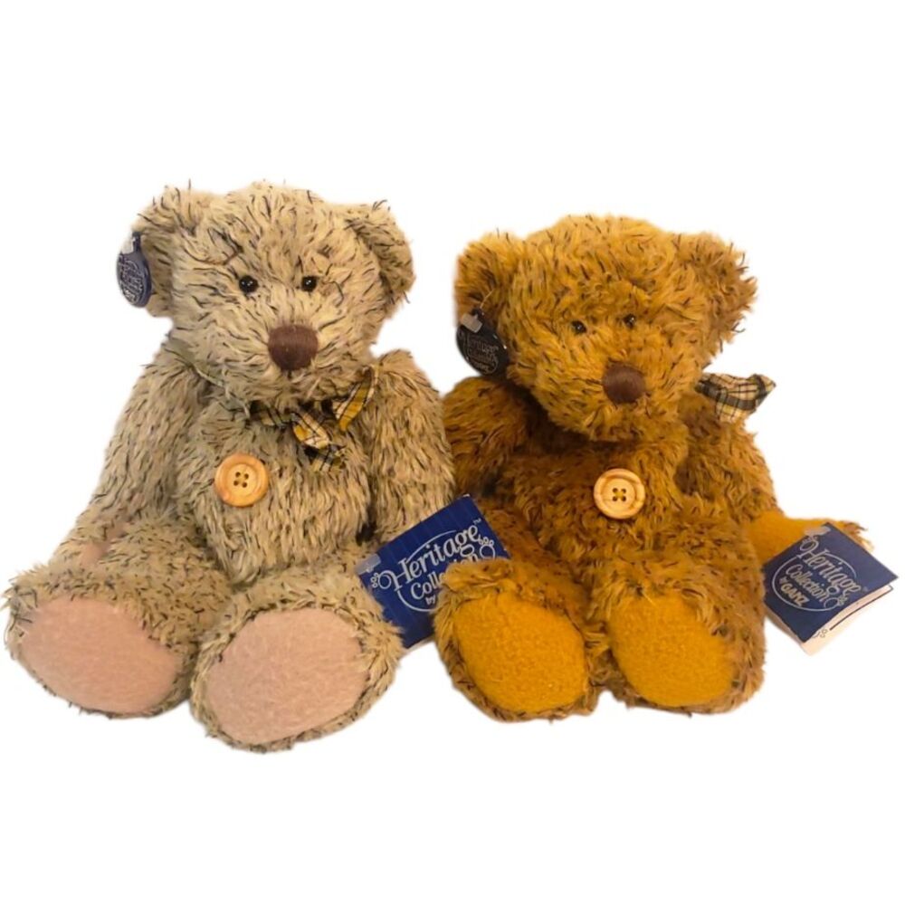 Ganz Candice H4241 & Carmen H4242 Bears Heritage Collection RARE BellyBUTTON 12"